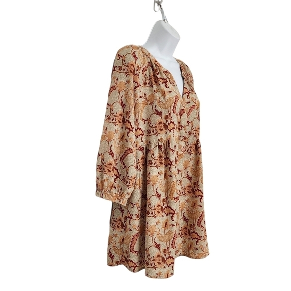 Melloday Anthropologie Womens Floral Boho Popover Blouse Tunic Oversized Small. - Picture 2 of 10